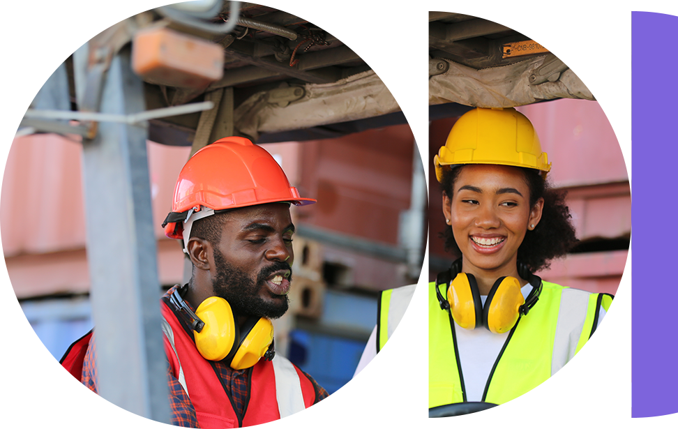 two people wearing protective gear